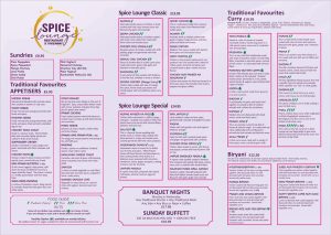 Eat In Menu - Spice Lounge Takeaway Petersfield Authentic Indian Cuisine Petersfield Hampshire Indian Restaurant